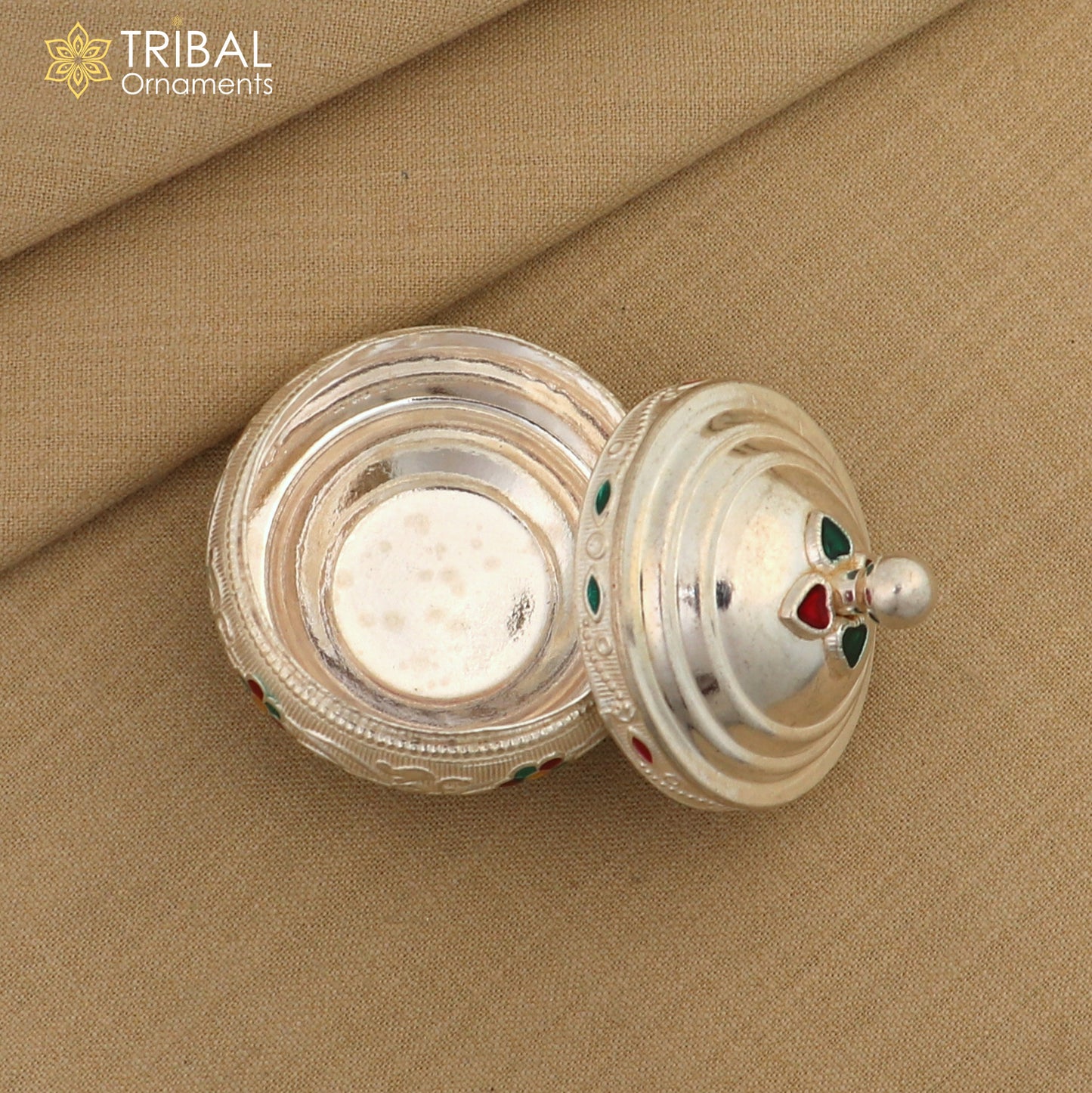 925 sterling silver trinket box, kajal box/casket box, Sindur box collection, container box, eyeliner box best brides  gifting stb392 - TRIBAL ORNAMENTS