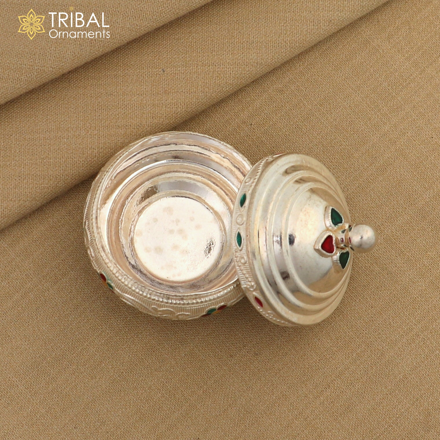 925 sterling silver trinket box, kajal box/casket box, Sindur box collection, container box, eyeliner box best brides  gifting stb392 - TRIBAL ORNAMENTS