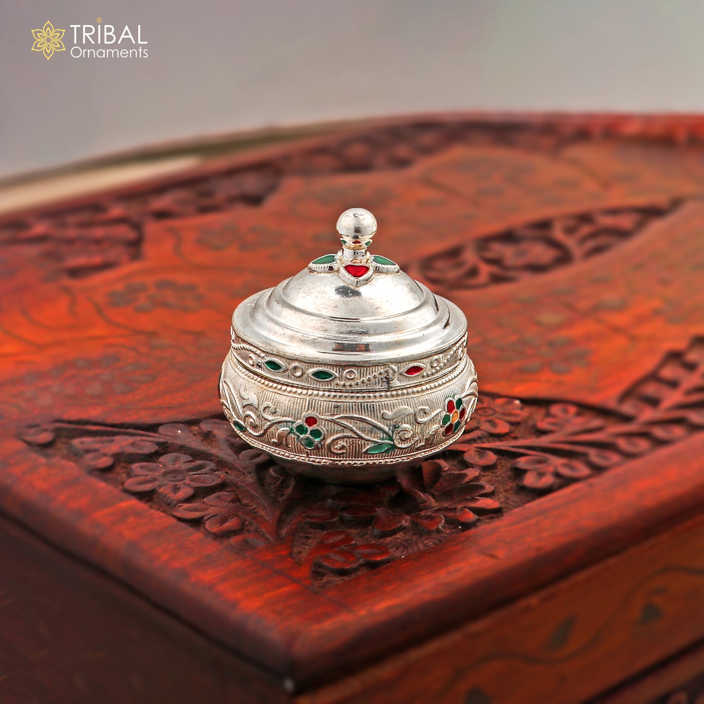 925 sterling silver trinket box, kajal box/casket box, Sindur box collection, container box, eyeliner box best brides  gifting stb392 - TRIBAL ORNAMENTS