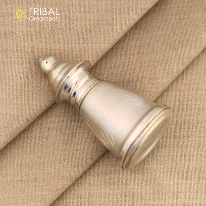 925 sterling silver trinket box with intricate designs, bridal sindoor or vermilion gift box, jewelry container by Tribal Ornaments.