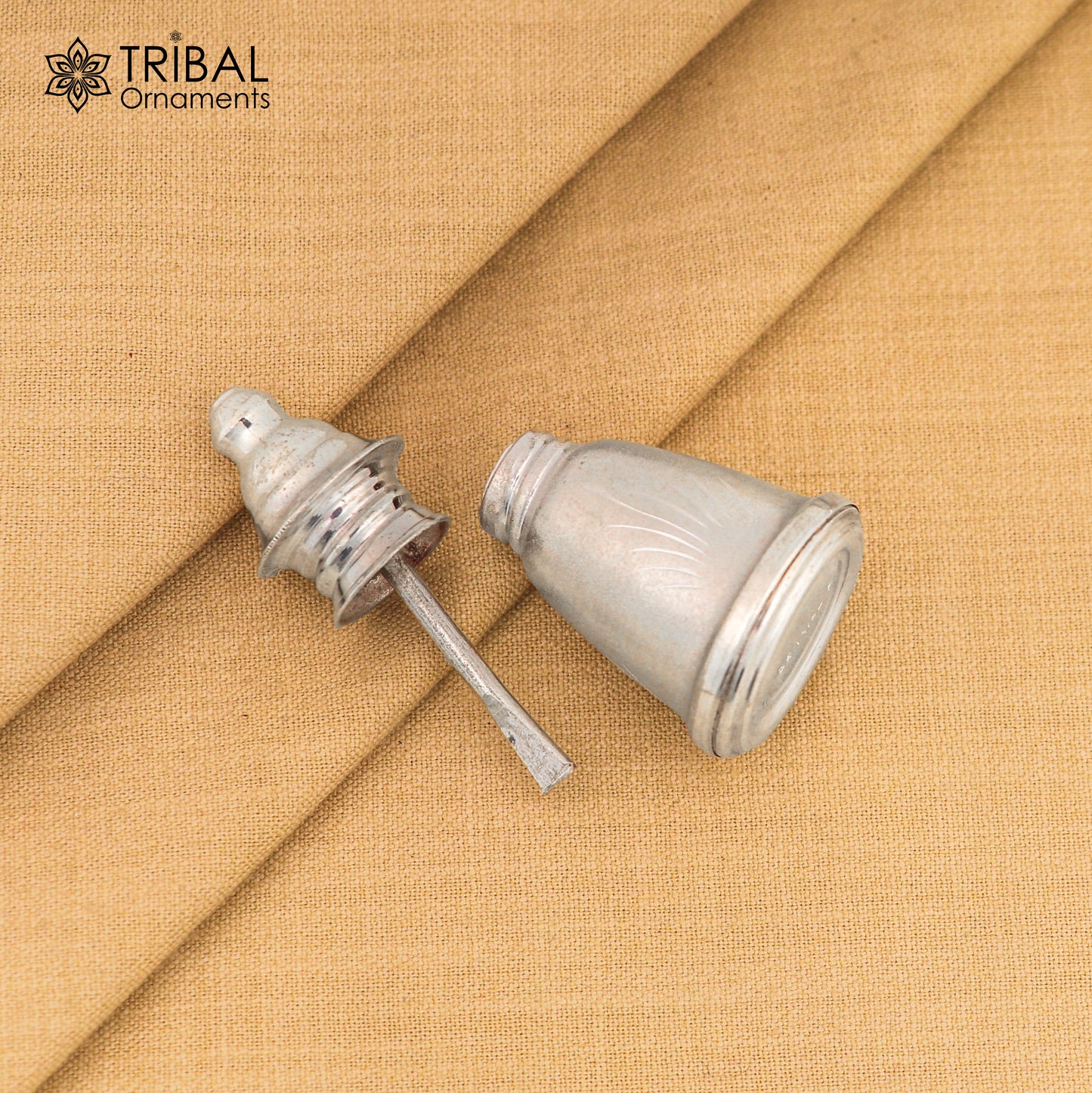 925 sterling silver trinket box with intricate tribal ornament design, suitable for sindoor, jewelry, or bridal vermilion storage.