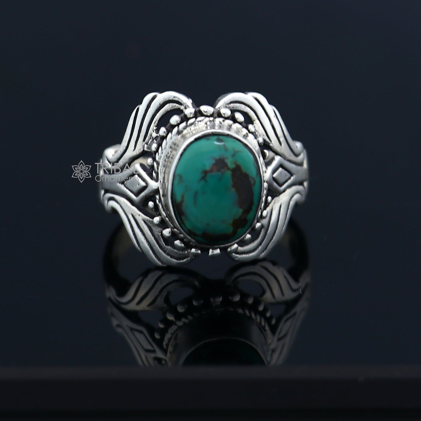 925 sterling silver turquoise stone ring Jewelry sr720 - TRIBAL ORNAMENTS