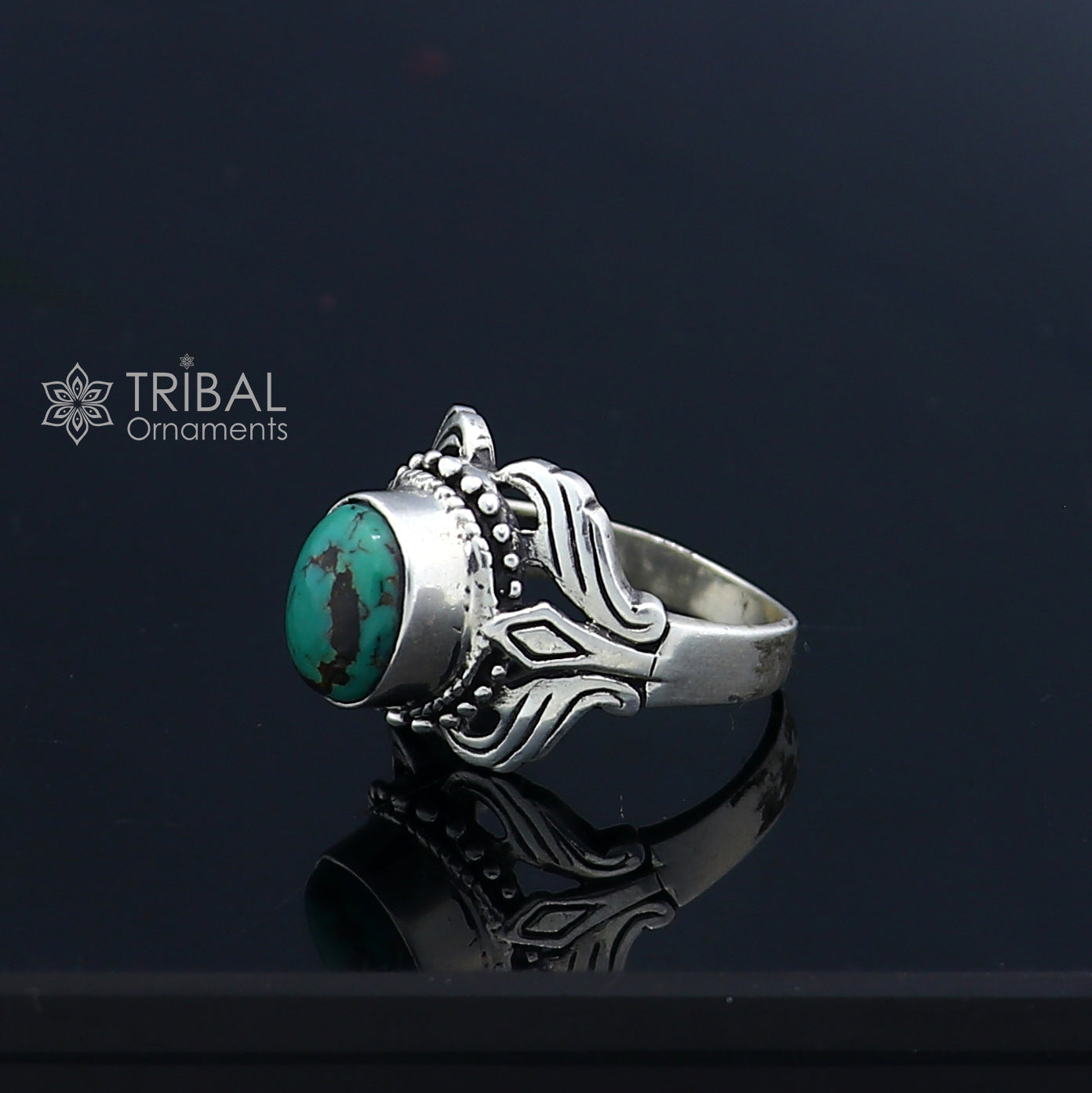 925 sterling silver turquoise stone ring Jewelry sr720 - TRIBAL ORNAMENTS