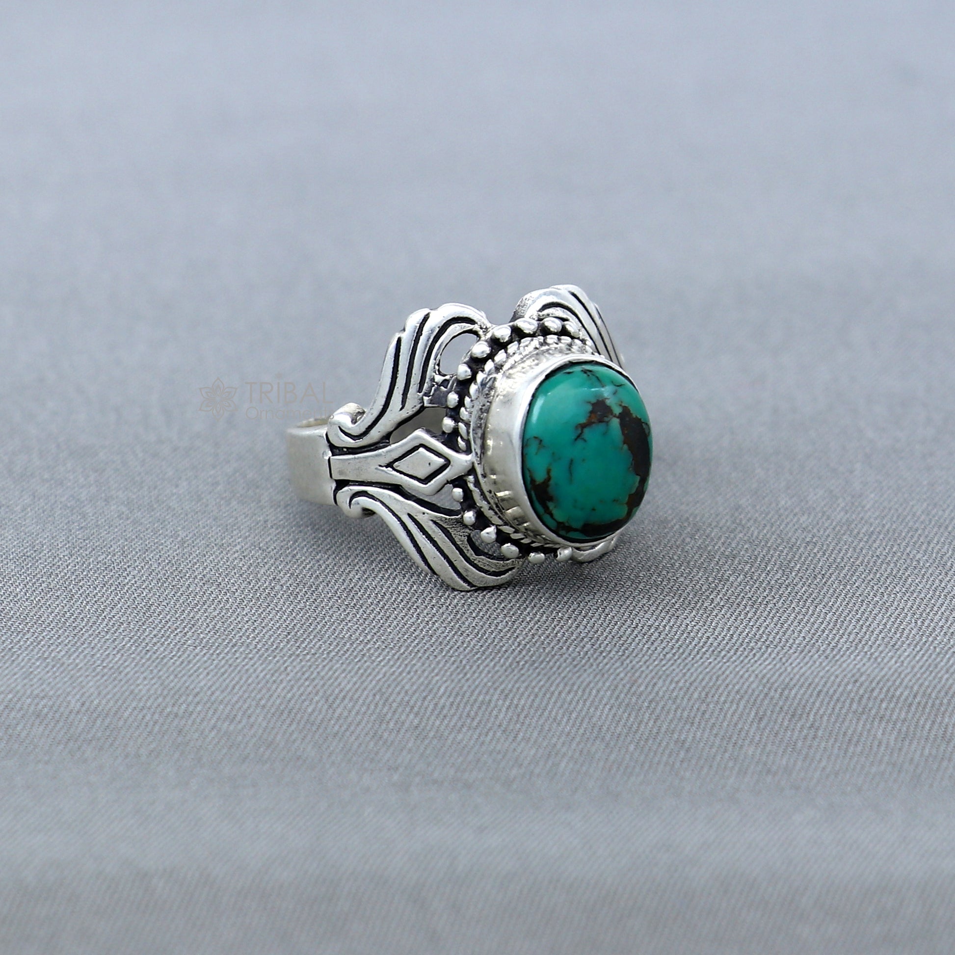 925 sterling silver turquoise stone ring Jewelry sr720 - TRIBAL ORNAMENTS