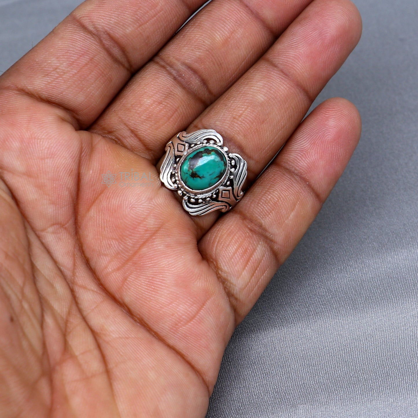 925 sterling silver turquoise stone ring Jewelry sr720 - TRIBAL ORNAMENTS