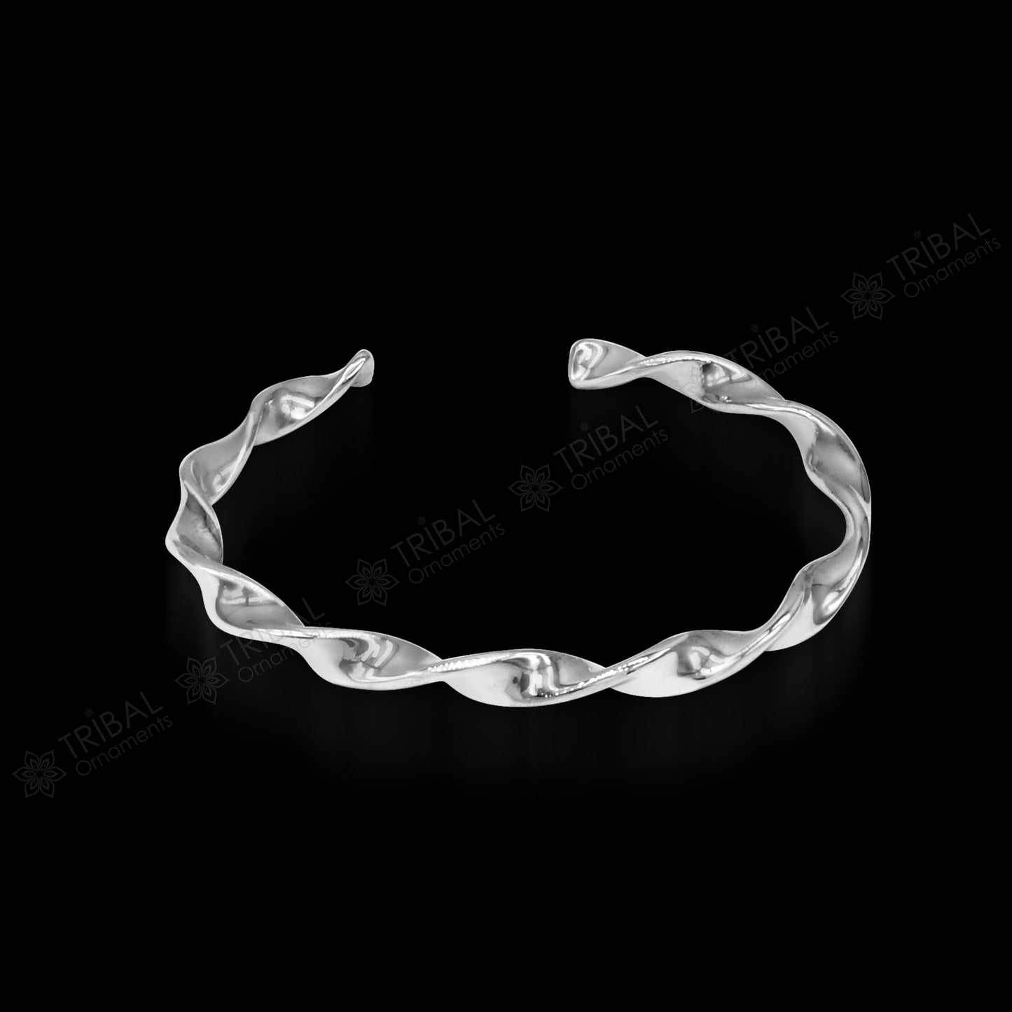 925 sterling silver twisting design cuff kada modern trendy fashion kada is a stunning and versatile piece of jewelry cuff157 - TRIBAL ORNAMENTS