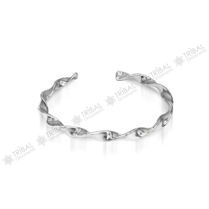 925 sterling silver twisting design cuff kada modern trendy fashion kada is a stunning and versatile piece of jewelry cuff157 - TRIBAL ORNAMENTS