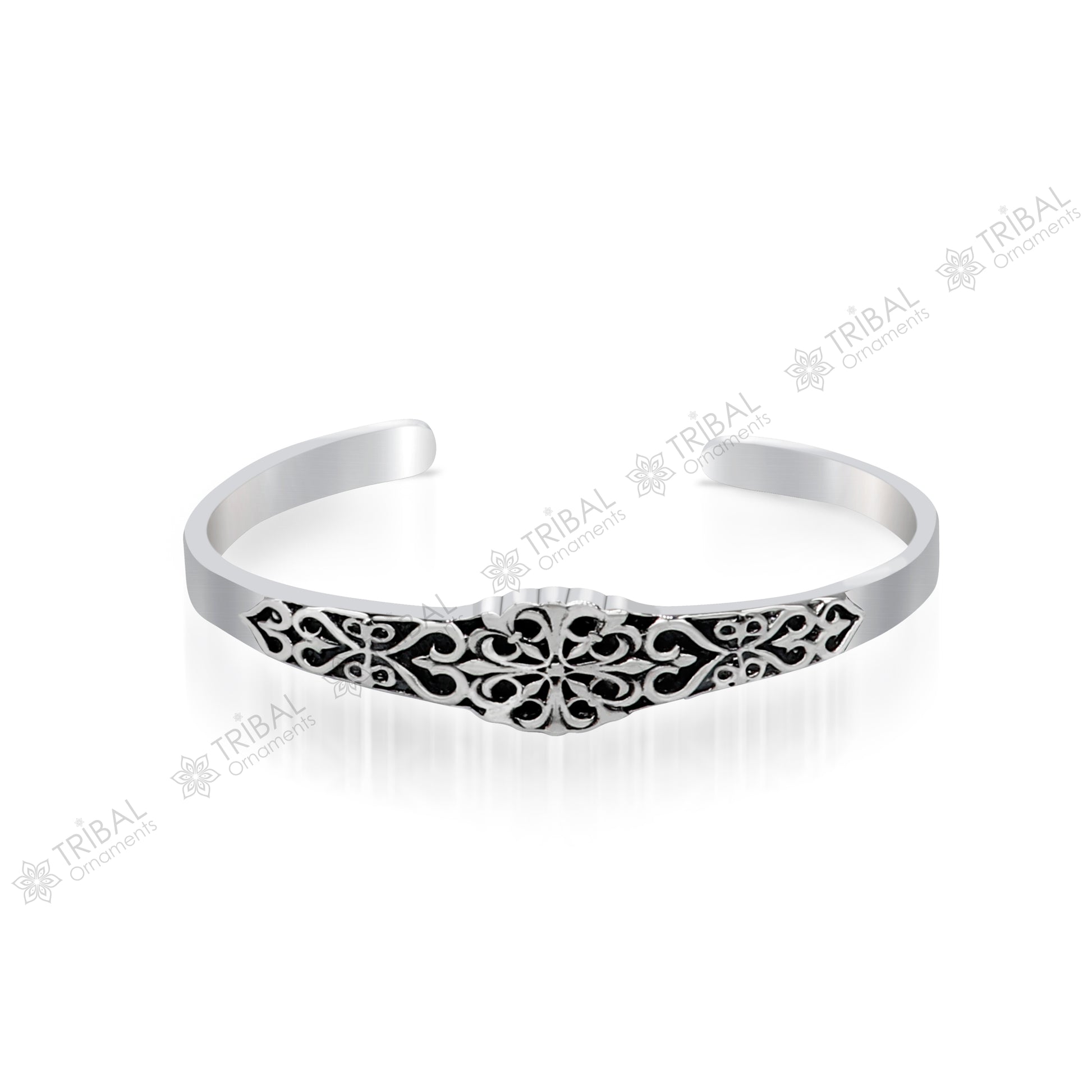 925 sterling silver vintage antique design handmade adjustable bangle bracelet kada customized unisex jewelry cuff140 - TRIBAL ORNAMENTS