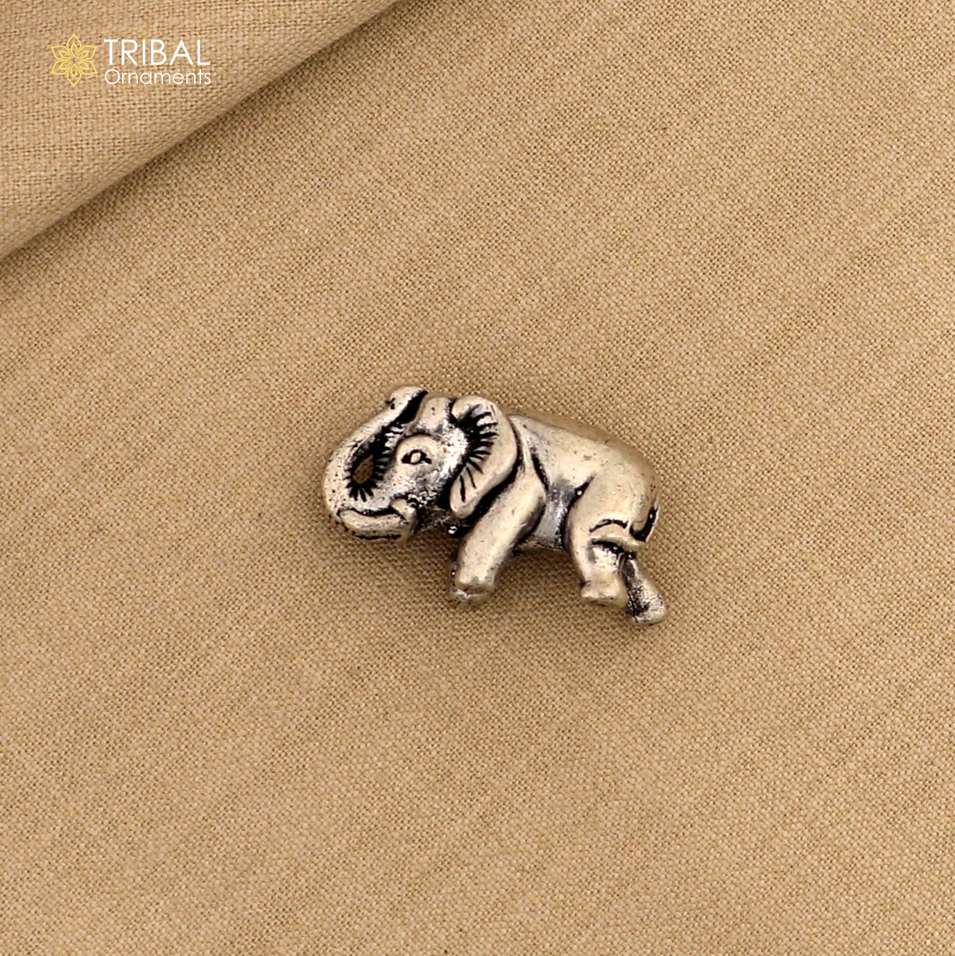 925 Sterling silver vintage design baby elephant statue or sculpture, puja article for home art817 - TRIBAL ORNAMENTS