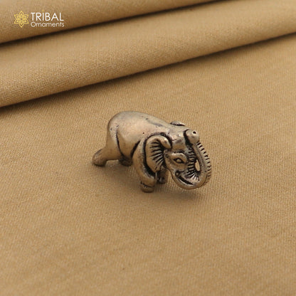 925 Sterling silver vintage design baby elephant statue or sculpture, puja article for home art817 - TRIBAL ORNAMENTS