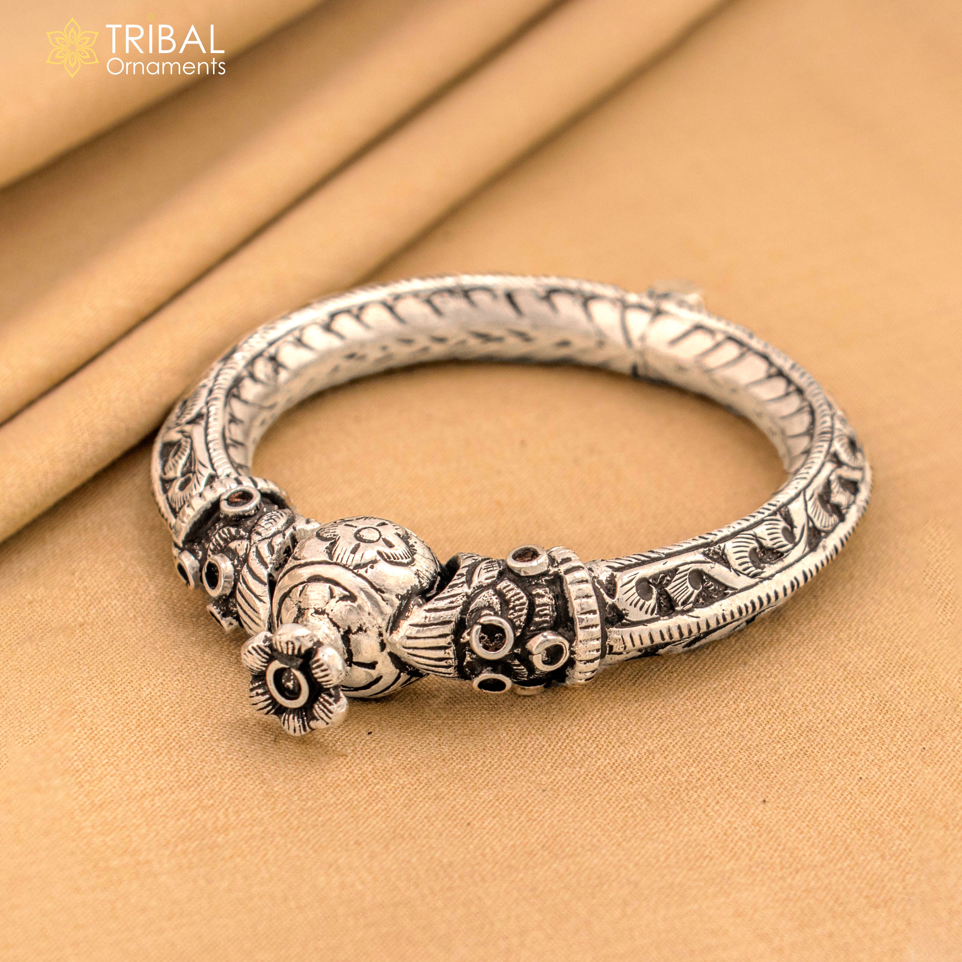 925 Sterling Silver Vintage Design Chitai Work Crocodile Face