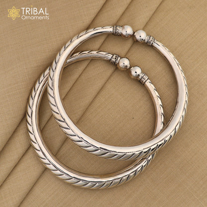 Sterling silver vintage foot bracelet anklet with ethnic design, customized jewelry from TRIBAL ORNAMENTS.