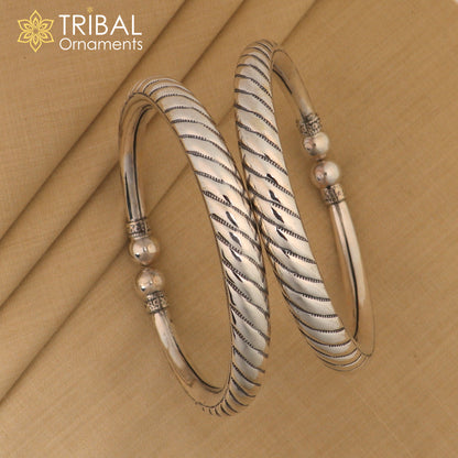 Sterling silver vintage design foot bracelet anklet with ethnic style, crafted by TRIBAL ORNAMENTS, featuring intricate customization.