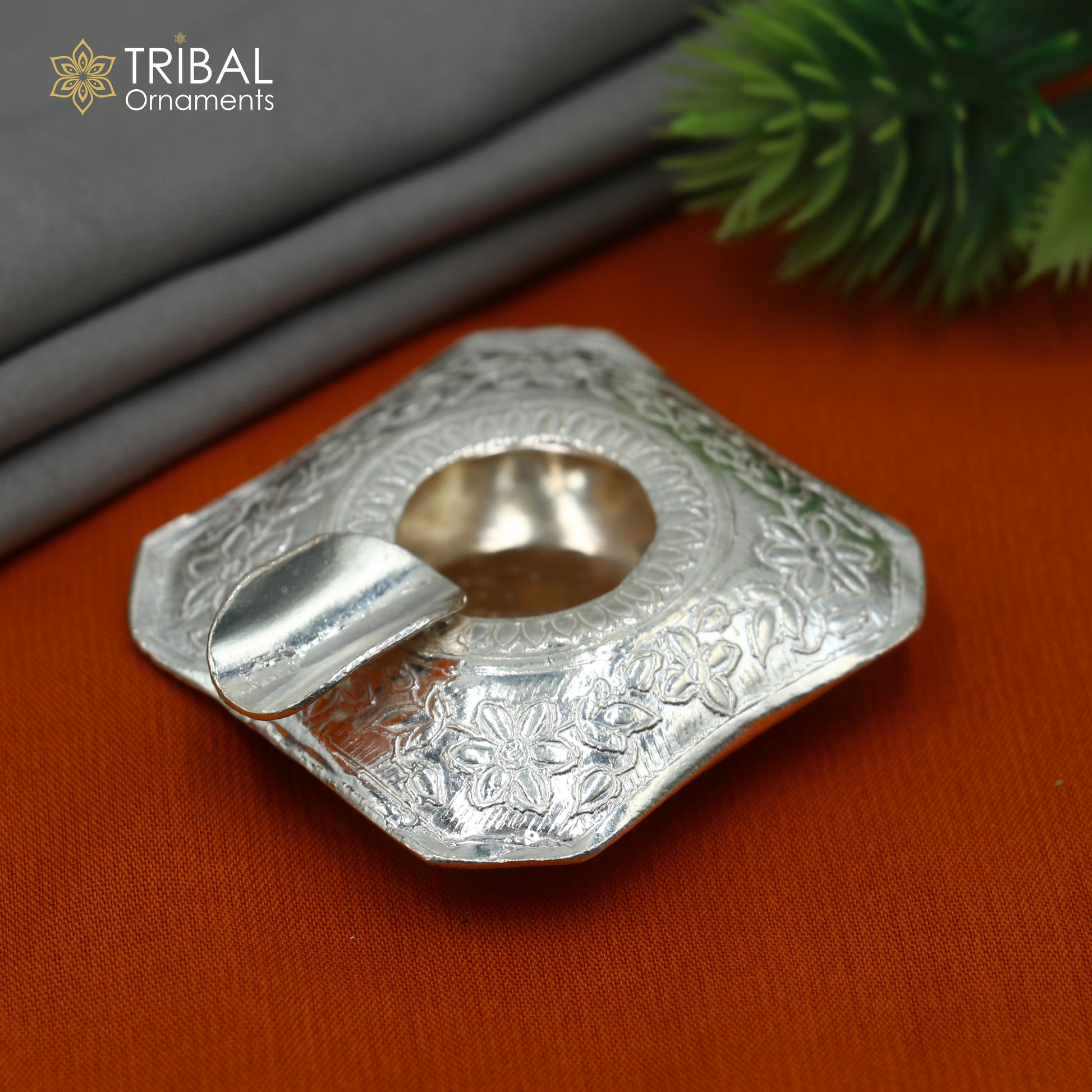 925 sterling silver handmade vintage design flower art small ashtray for cigarette royal unique luxury gift stb412 - TRIBAL ORNAMENTS