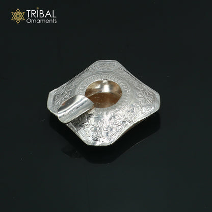 925 sterling silver handmade vintage design flower art small ashtray for cigarette royal unique luxury gift stb412 - TRIBAL ORNAMENTS
