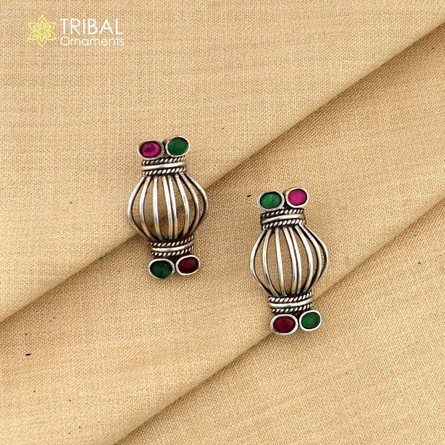 925 sterling silver vintage design stone earring ethnic tribal jewelry s1368 - TRIBAL ORNAMENTS