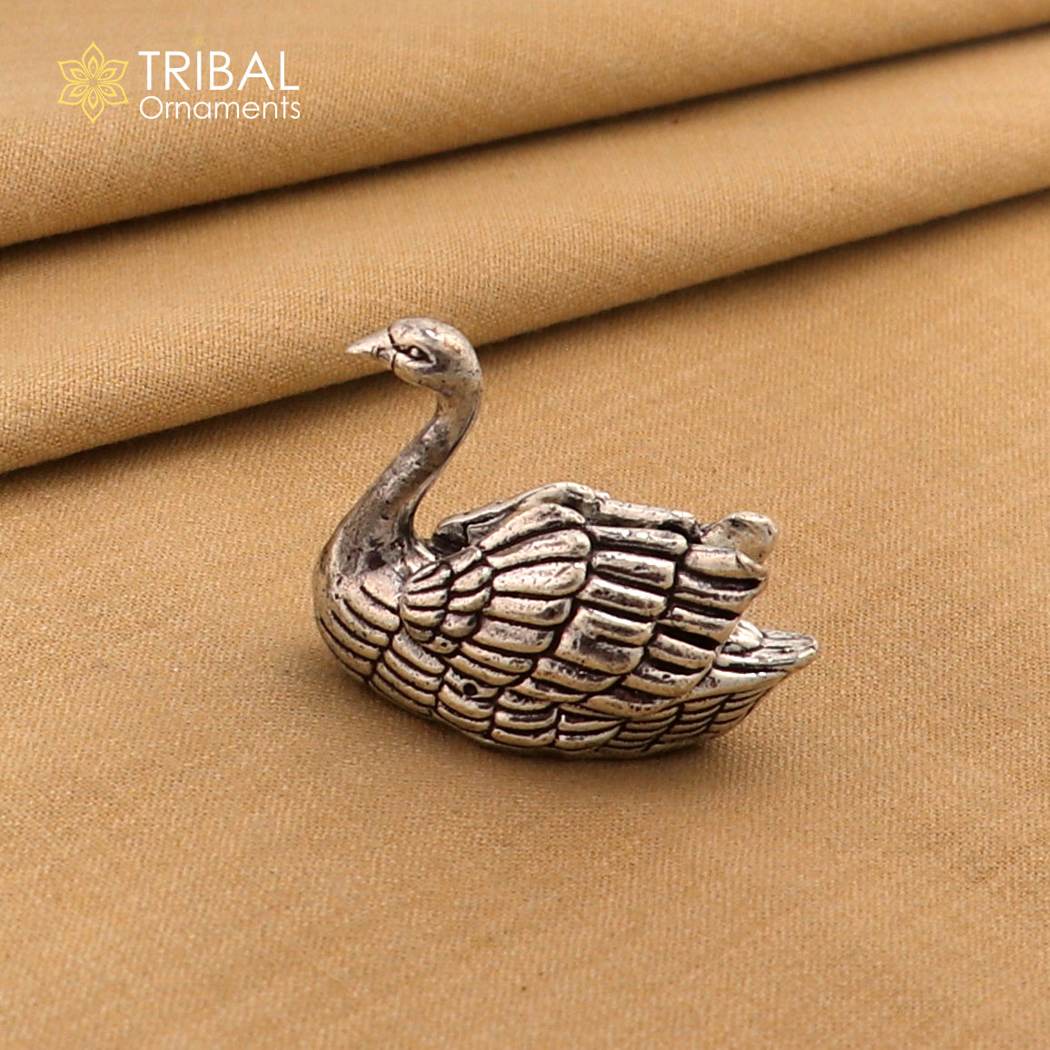 925 Sterling silver vintage design Swan statue or sculpture,puja article for home art816 - TRIBAL ORNAMENTS