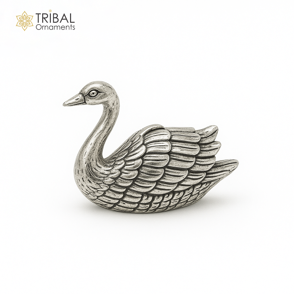925 Sterling silver vintage design Swan statue or sculpture,puja article for home art816 - TRIBAL ORNAMENTS