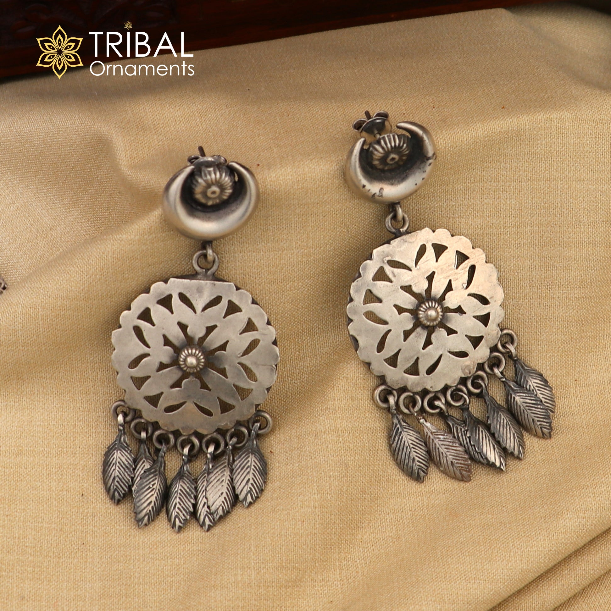 925 sterling silver vintage floral design jumka earring ethnic tribal jewelry s1370 - TRIBAL ORNAMENTS