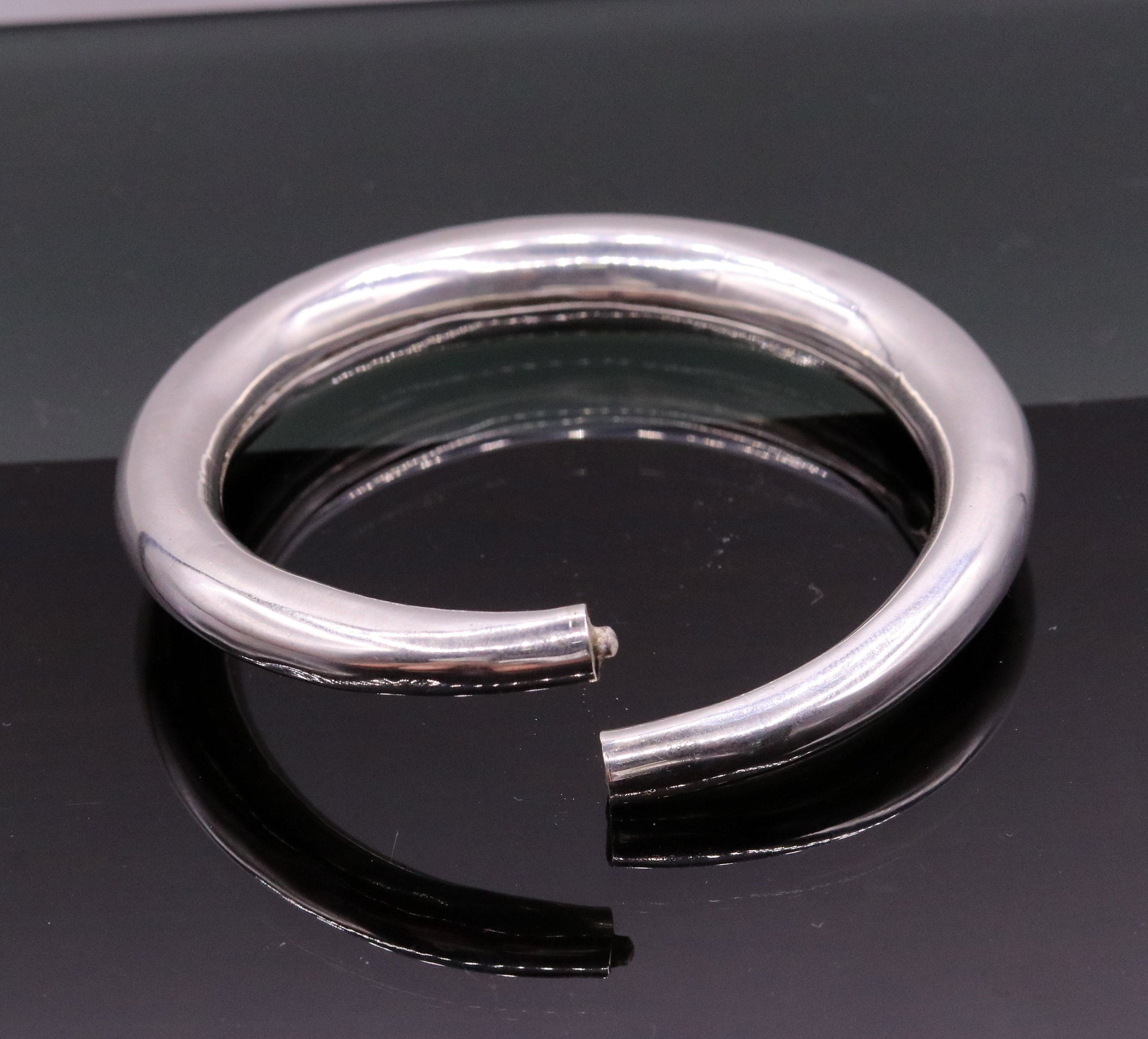 925 sterling silver vintage plain design handmade open face adjustable bangle bracelet kada cuff bracelet for unisex gifting india nsk228 - TRIBAL ORNAMENTS