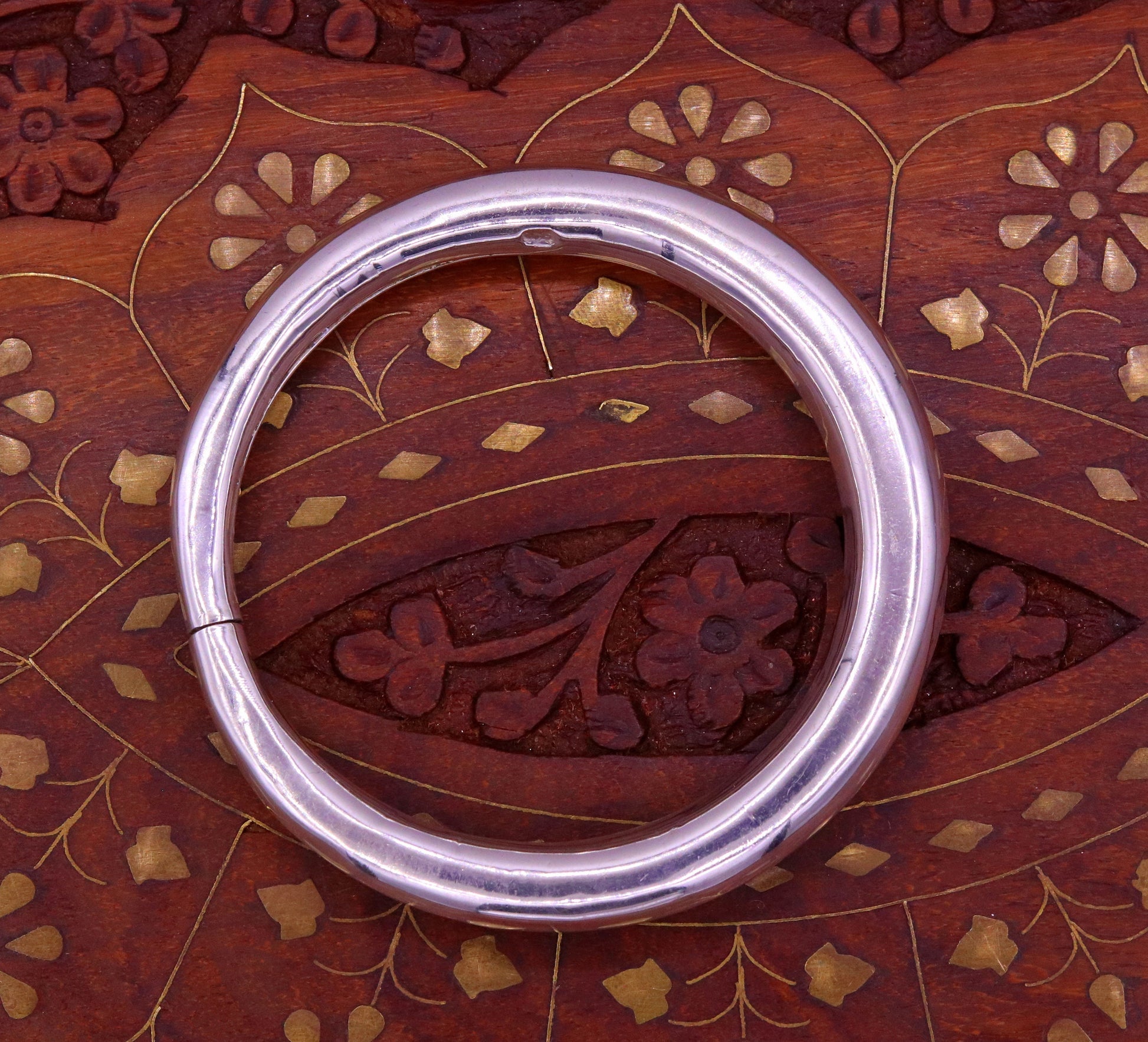 925 sterling silver vintage plain design handmade open face adjustable bangle bracelet kada cuff bracelet for unisex gifting india nsk228 - TRIBAL ORNAMENTS