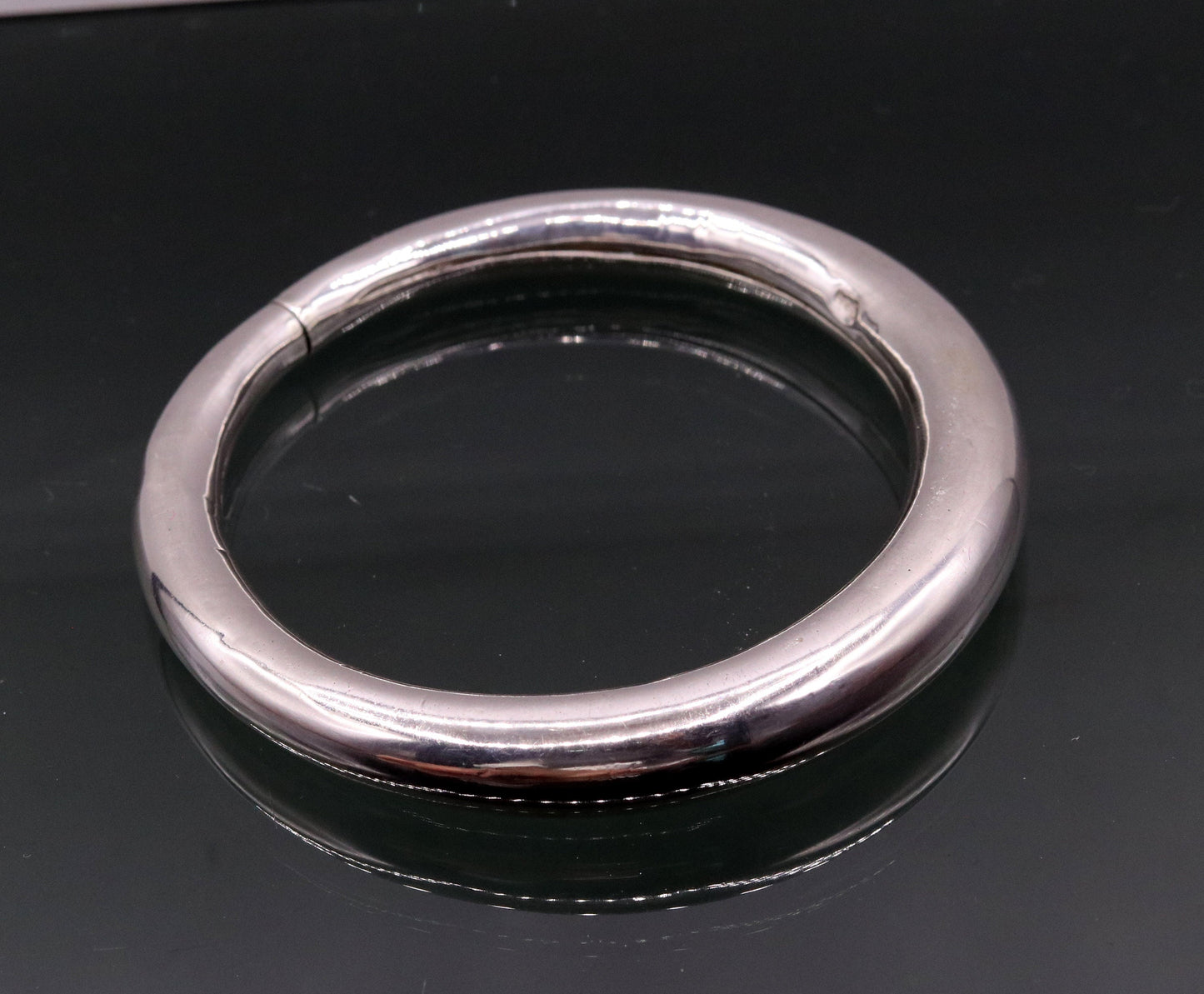 925 sterling silver vintage plain design handmade open face adjustable bangle bracelet kada cuff bracelet for unisex gifting india nsk228 - TRIBAL ORNAMENTS