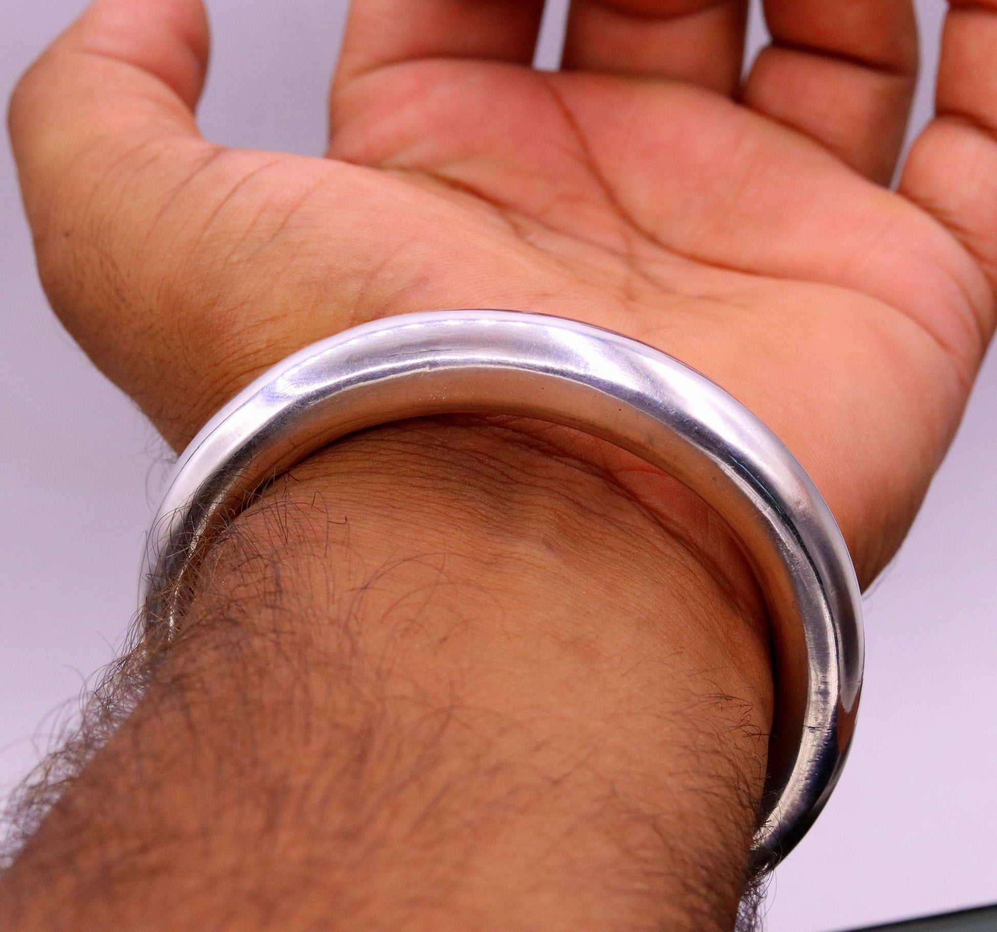 925 sterling silver vintage plain design handmade open face adjustable bangle bracelet kada cuff bracelet for unisex gifting india nsk228 - TRIBAL ORNAMENTS