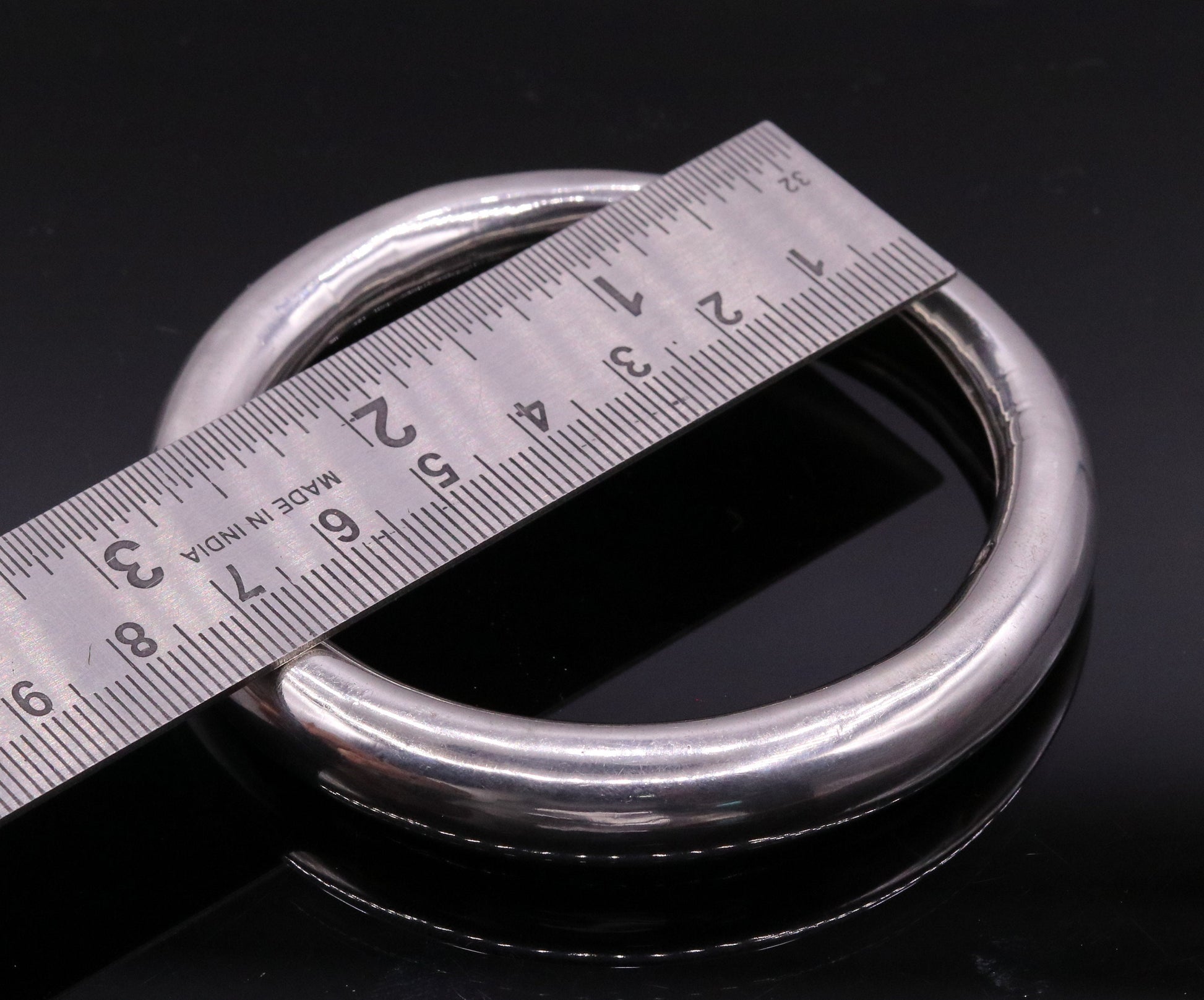 925 sterling silver vintage plain design handmade open face adjustable bangle bracelet kada cuff bracelet for unisex gifting india nsk228 - TRIBAL ORNAMENTS