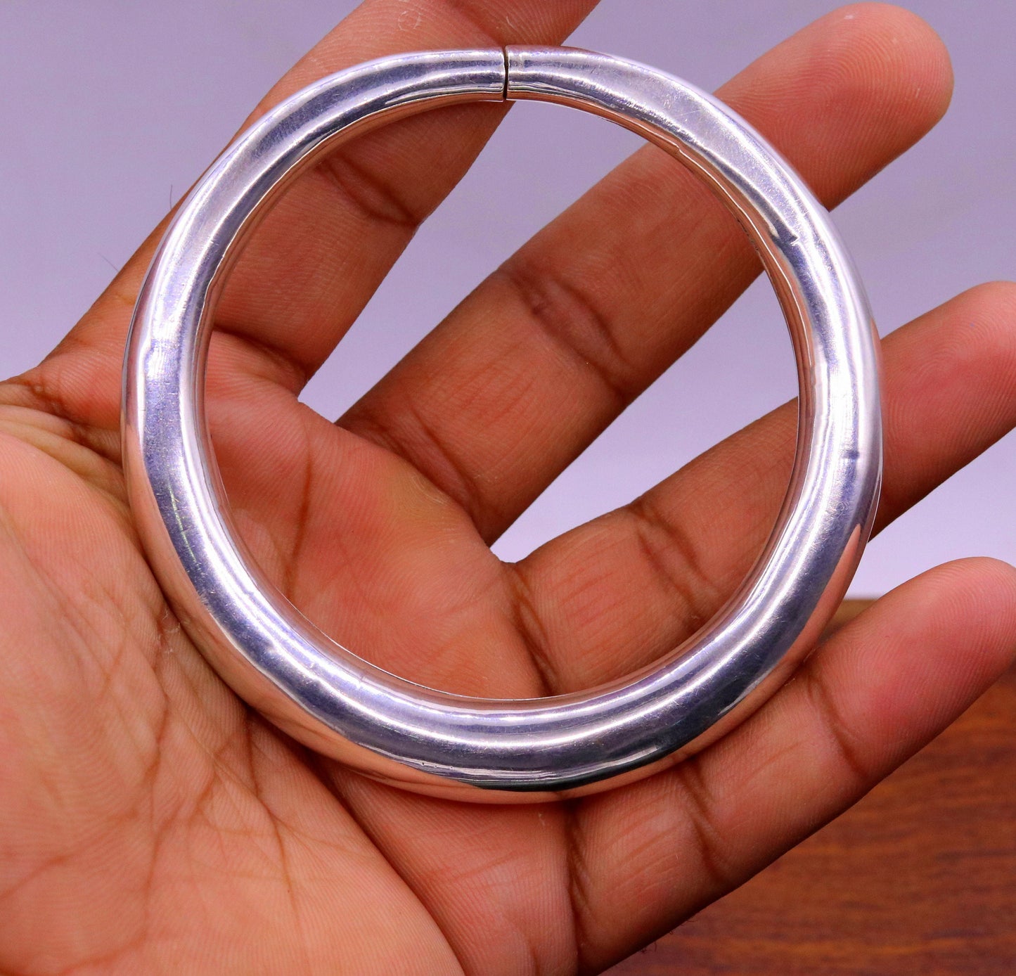 925 sterling silver vintage plain design handmade open face adjustable bangle bracelet kada cuff bracelet for unisex gifting india nsk228 - TRIBAL ORNAMENTS