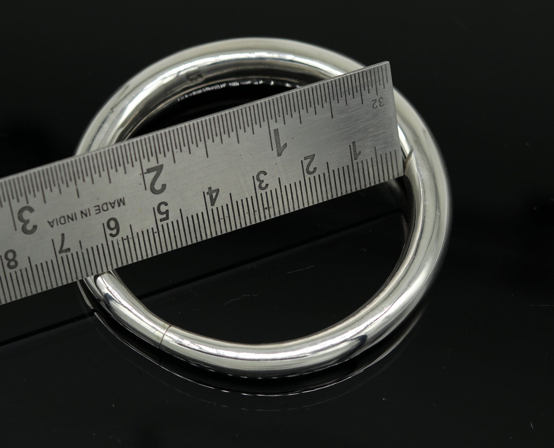 925 sterling silver vintage plain design handmade open face adjustable bangle bracelet kada cuff bracelet for unisex gifting india nsk228 - TRIBAL ORNAMENTS