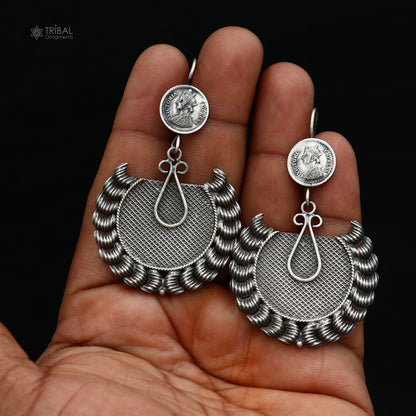 925 sterling silver vintage style traditional jumka earring s1362 - TRIBAL ORNAMENTS