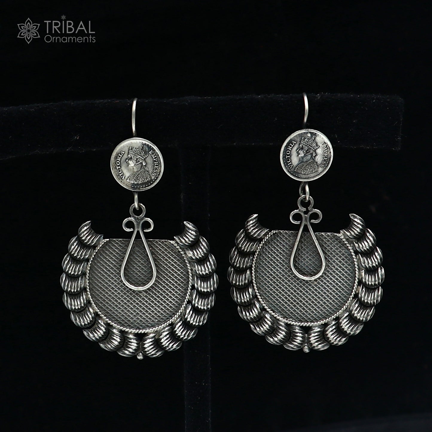 925 sterling silver vintage style traditional jumka earring s1362 - TRIBAL ORNAMENTS