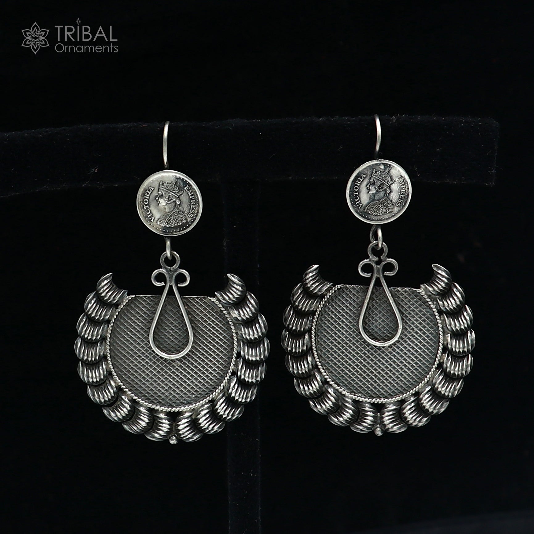 925 sterling silver vintage style traditional jumka earring s1362 - TRIBAL ORNAMENTS