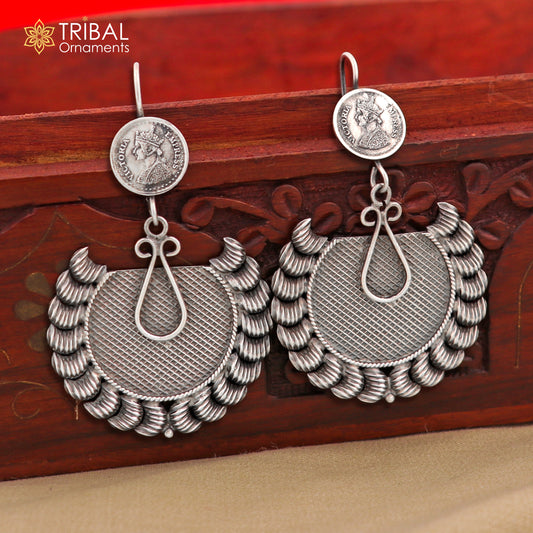 925 sterling silver vintage style traditional jumka earring s1362 - TRIBAL ORNAMENTS