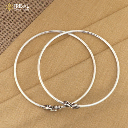 Sterling silver foot bracelet anklet with white stones, customizable ethnic jewelry by TRIBAL ORNAMENTS, featuring intricate design.