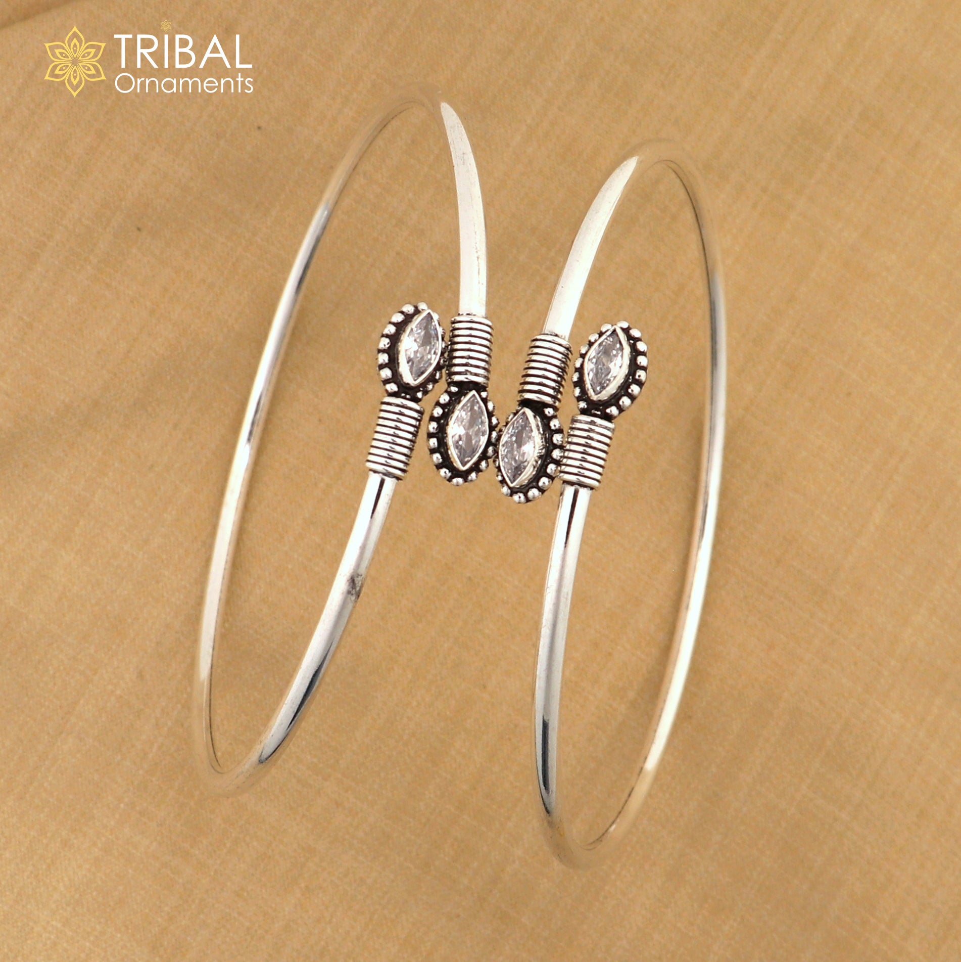 925 sterling silver white stone customized foot bracelet anklet kada  ethnic jewelry nsfk137 - TRIBAL ORNAMENTS