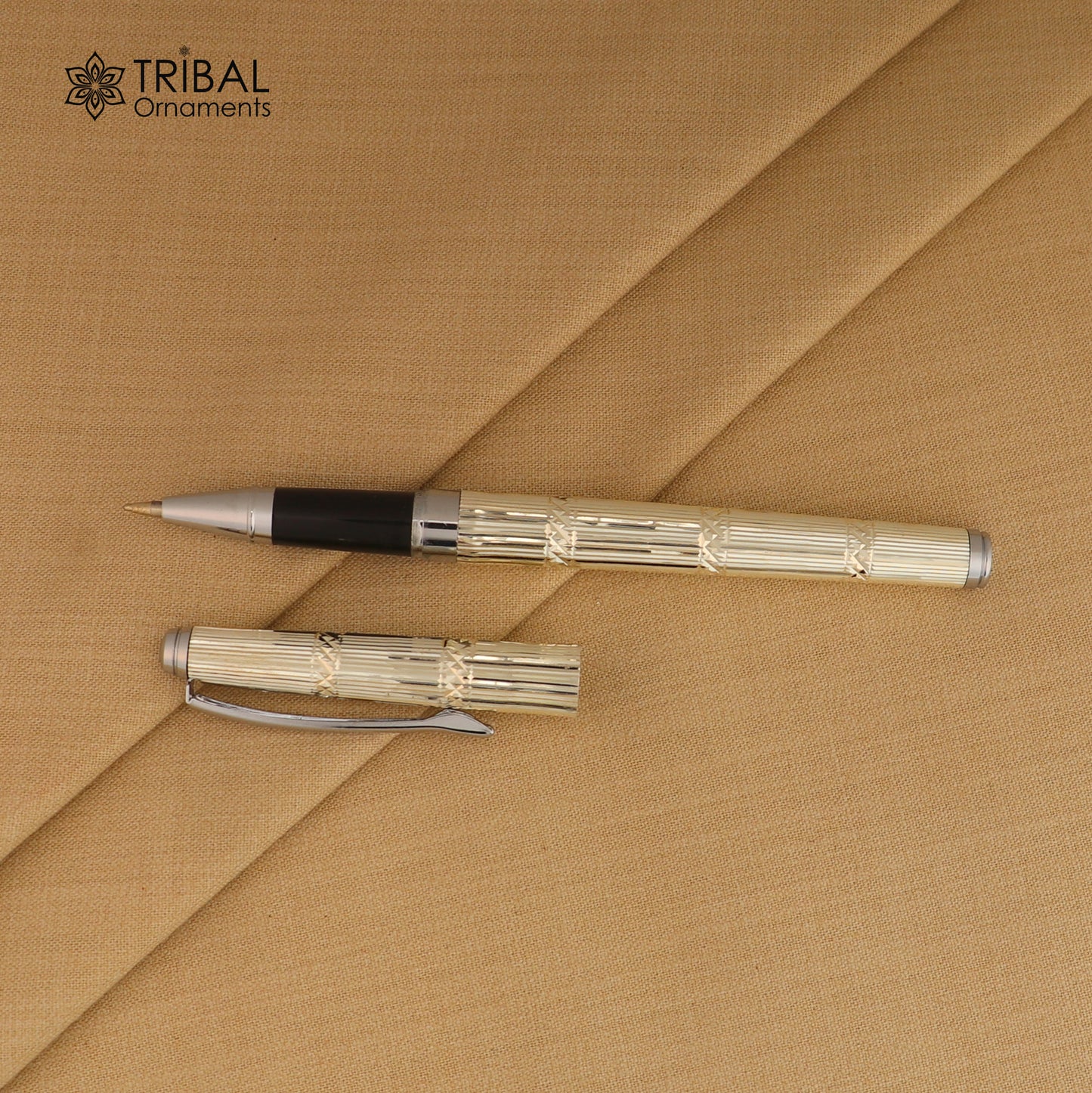 925 Sterling silver work writing ball pen, best silver gifting article from india art845 - TRIBAL ORNAMENTS