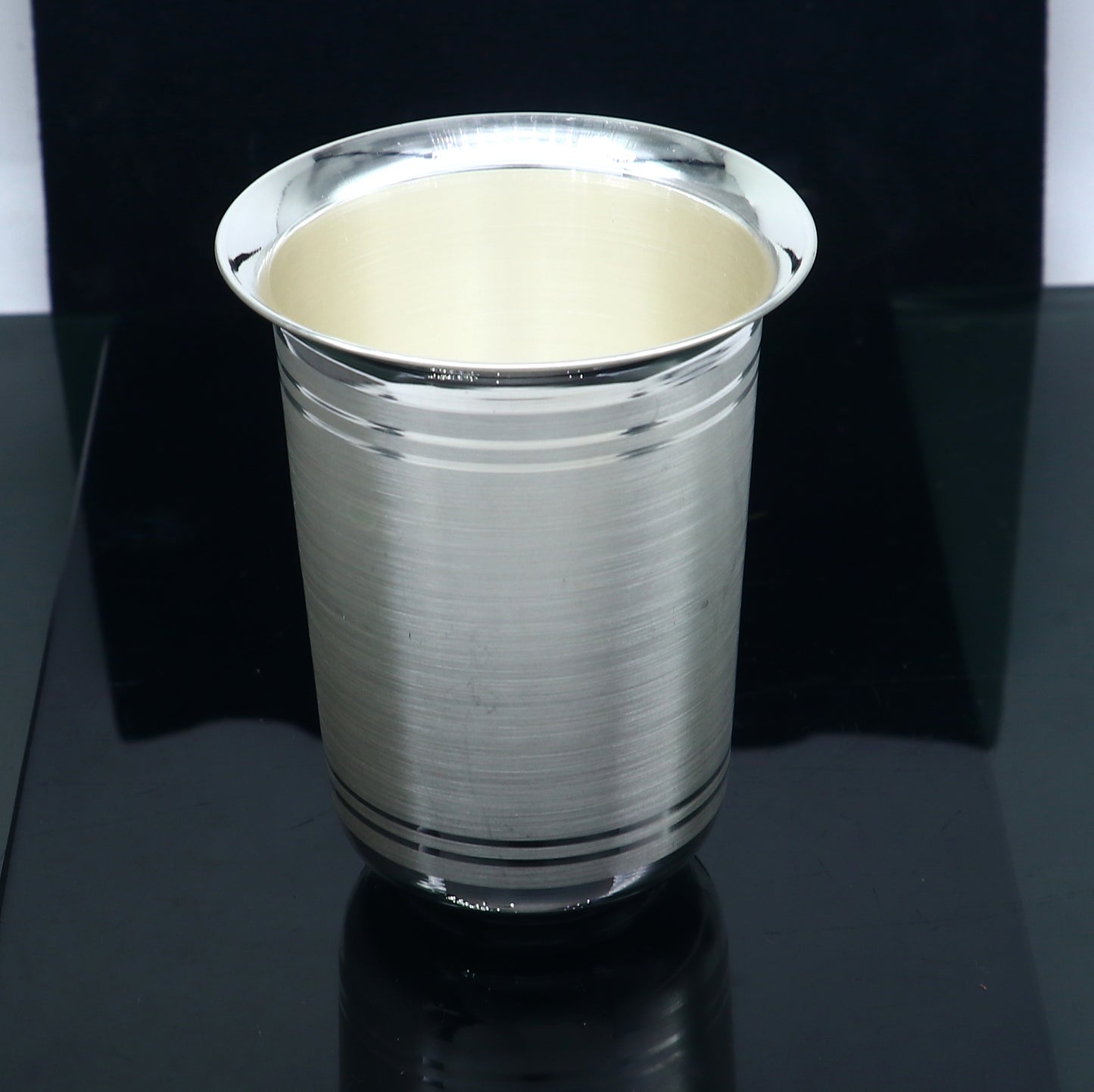 925 fine silver water and milk cup tumbler by TRIBAL ORNAMENTS, 150ML capacity, handmade silver baby food flask and utensils.