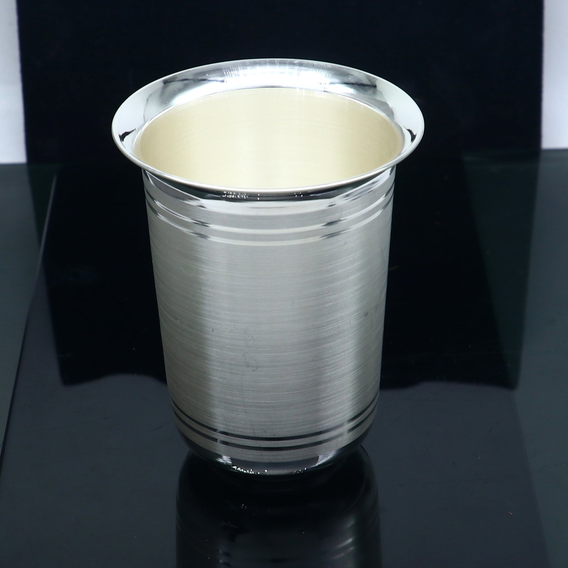 925 fine silver water and milk cup tumbler by TRIBAL ORNAMENTS, 150ML capacity, handmade silver baby food flask and utensils.