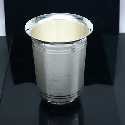 925 fine silver water and milk cup tumbler by TRIBAL ORNAMENTS, 150ML capacity, handmade silver baby food flask and utensils.