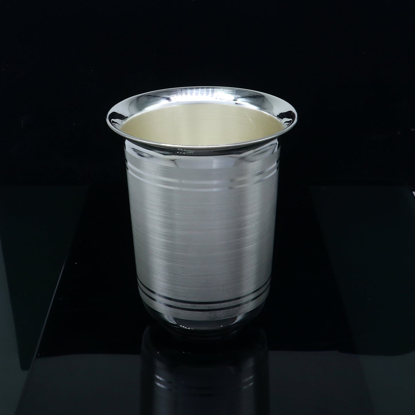 Handmade 925 fine silver water and milk cup tumbler by Tribal Ornaments, 150ML capacity, silver baby food flask and utensils.