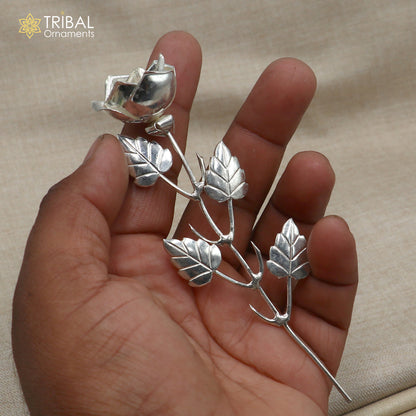 925 sterling silver flower puja god temple article, a detailed silver worshipping item from Tribal Ornaments.