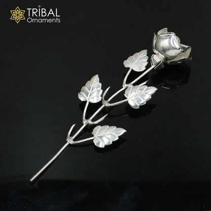 925 sterling silver flower puja god temple article, a detailed silver worshipping item by TRIBAL ORNAMENTS.