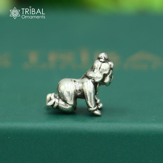 925Sterling silver idol little Radha Rani,crawling radha rani small statue sculpture home temple puja article art40 - TRIBAL ORNAMENTS