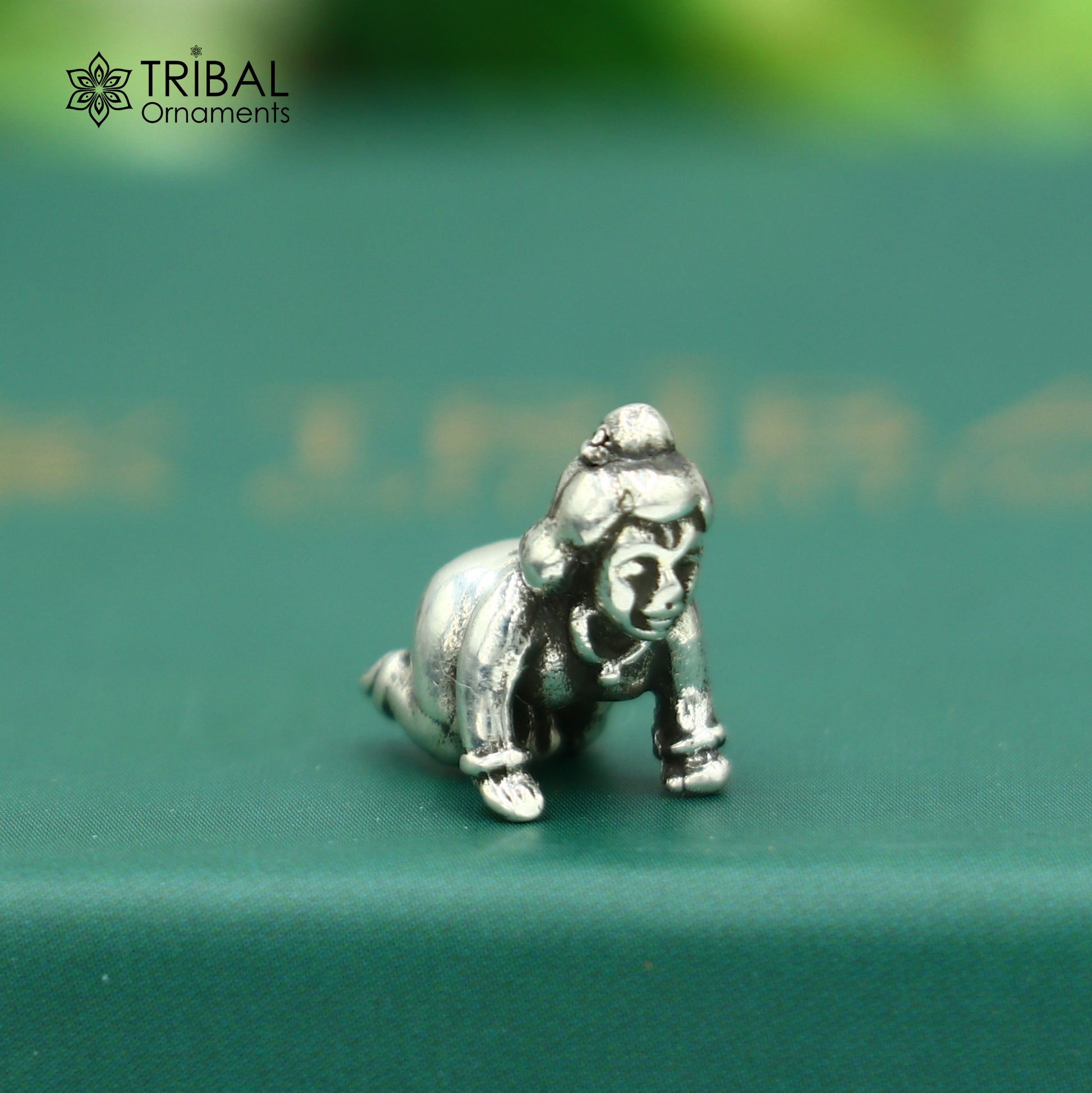 925Sterling silver idol little Radha Rani,crawling radha rani small statue sculpture home temple puja article art40 - TRIBAL ORNAMENTS