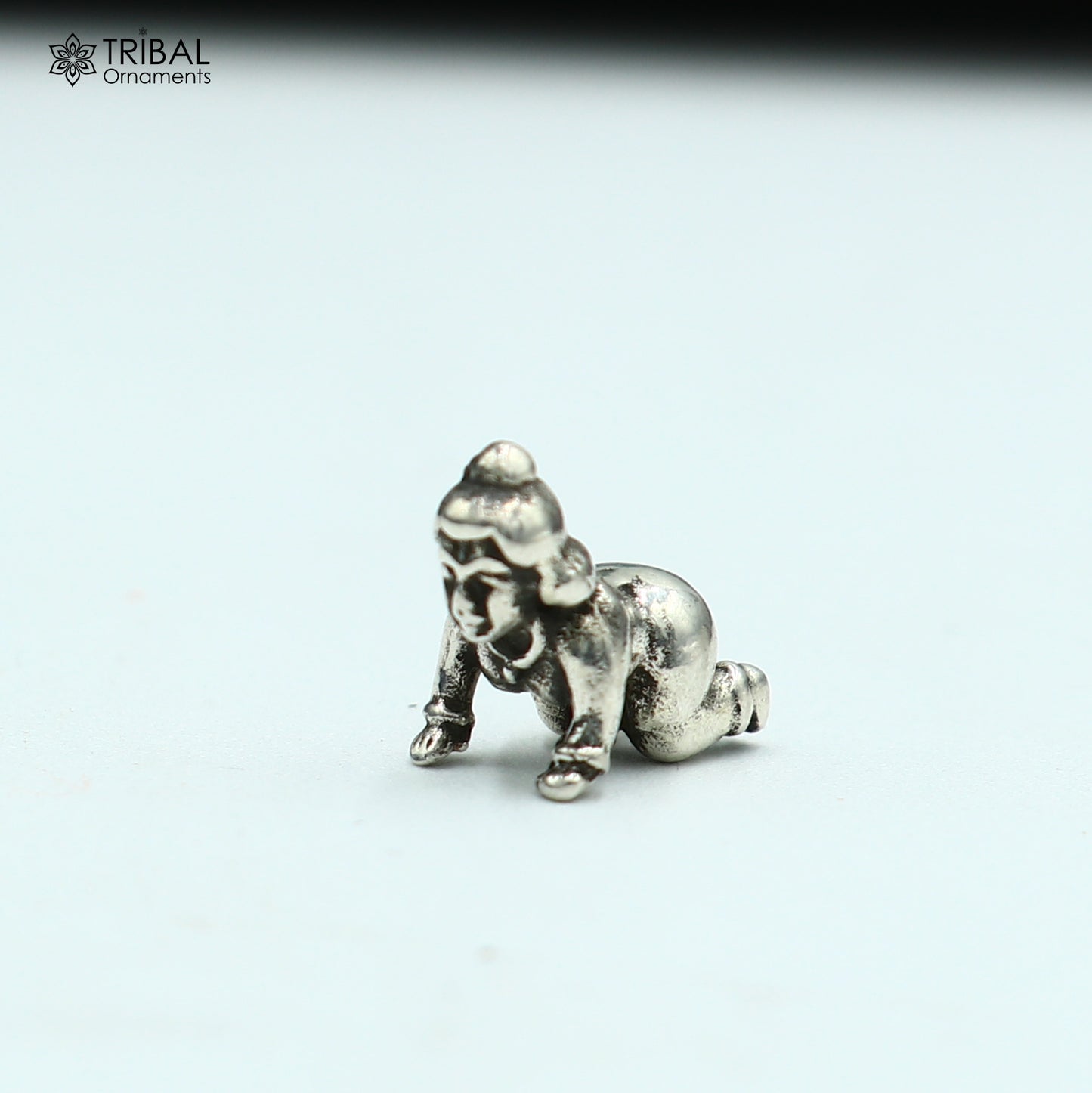 925Sterling silver idol little Radha Rani,crawling radha rani small statue sculpture home temple puja article art40 - TRIBAL ORNAMENTS