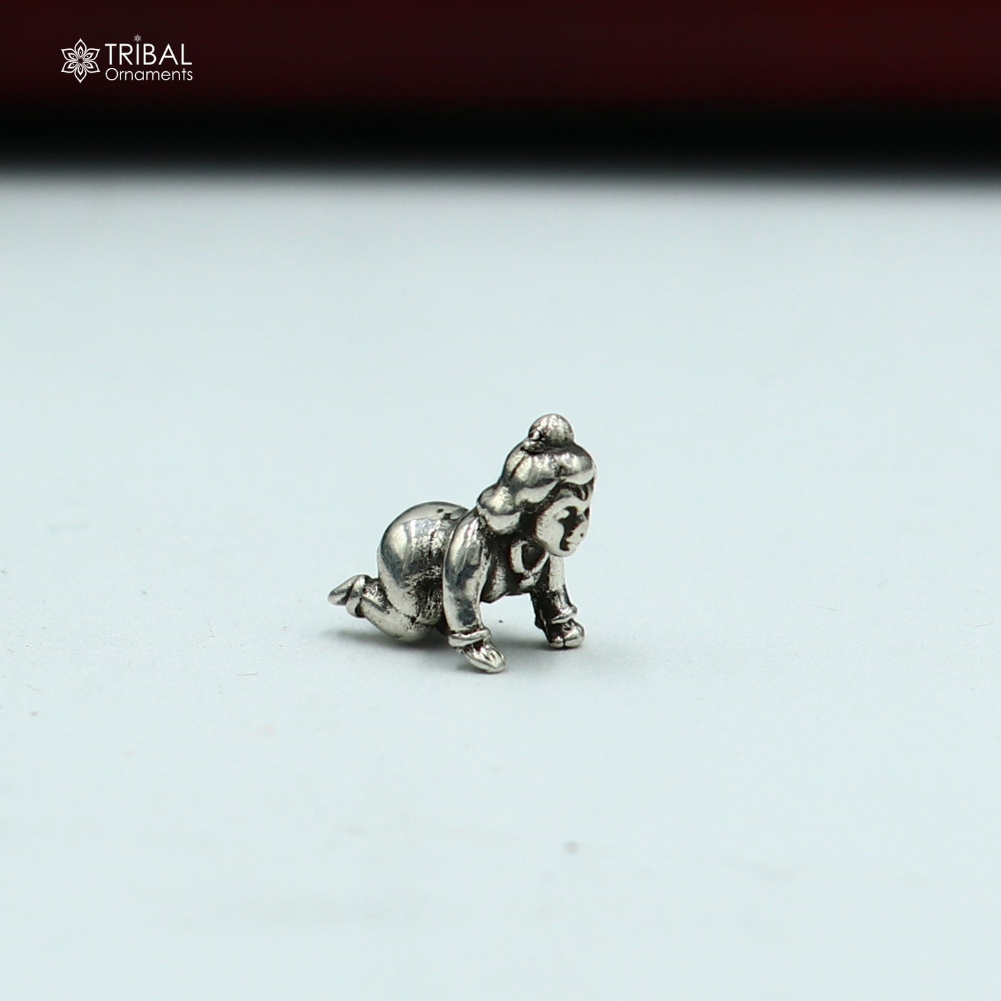 925Sterling silver idol little Radha Rani,crawling radha rani small statue sculpture home temple puja article art40 - TRIBAL ORNAMENTS