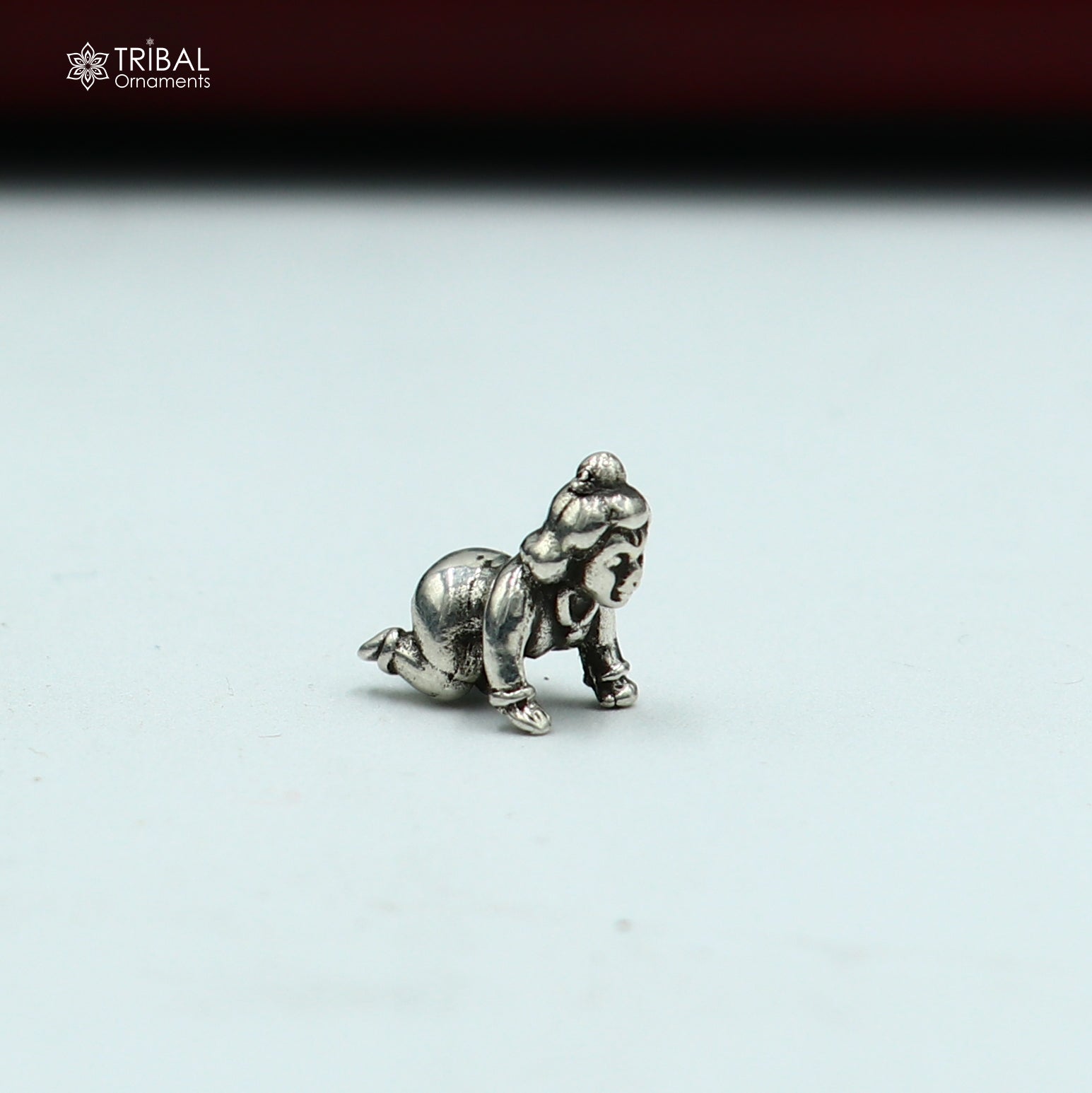 925Sterling silver idol little Radha Rani,crawling radha rani small statue sculpture home temple puja article art40 - TRIBAL ORNAMENTS