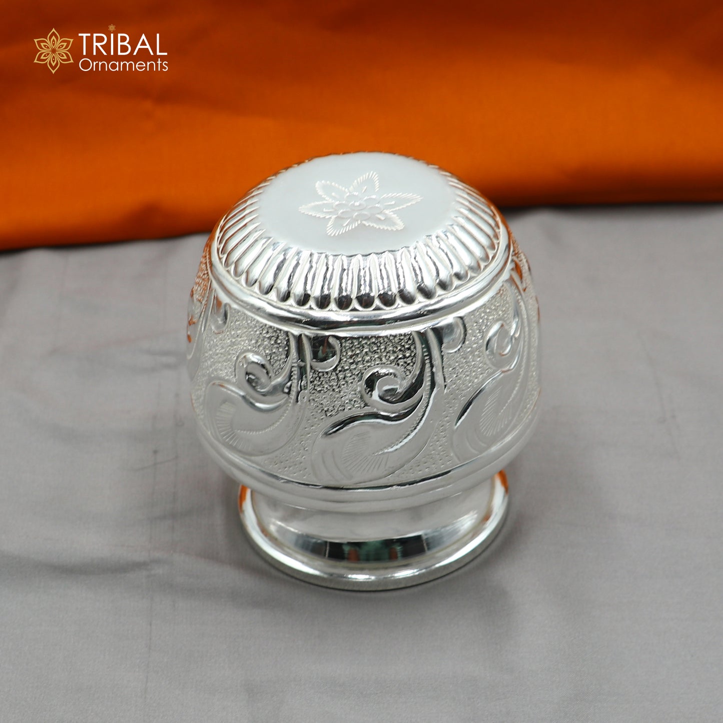 925sterling silver handmade Kalash or pot, unique special silver puja article, water or milk shiva kalash pot india so1064 - TRIBAL ORNAMENTS