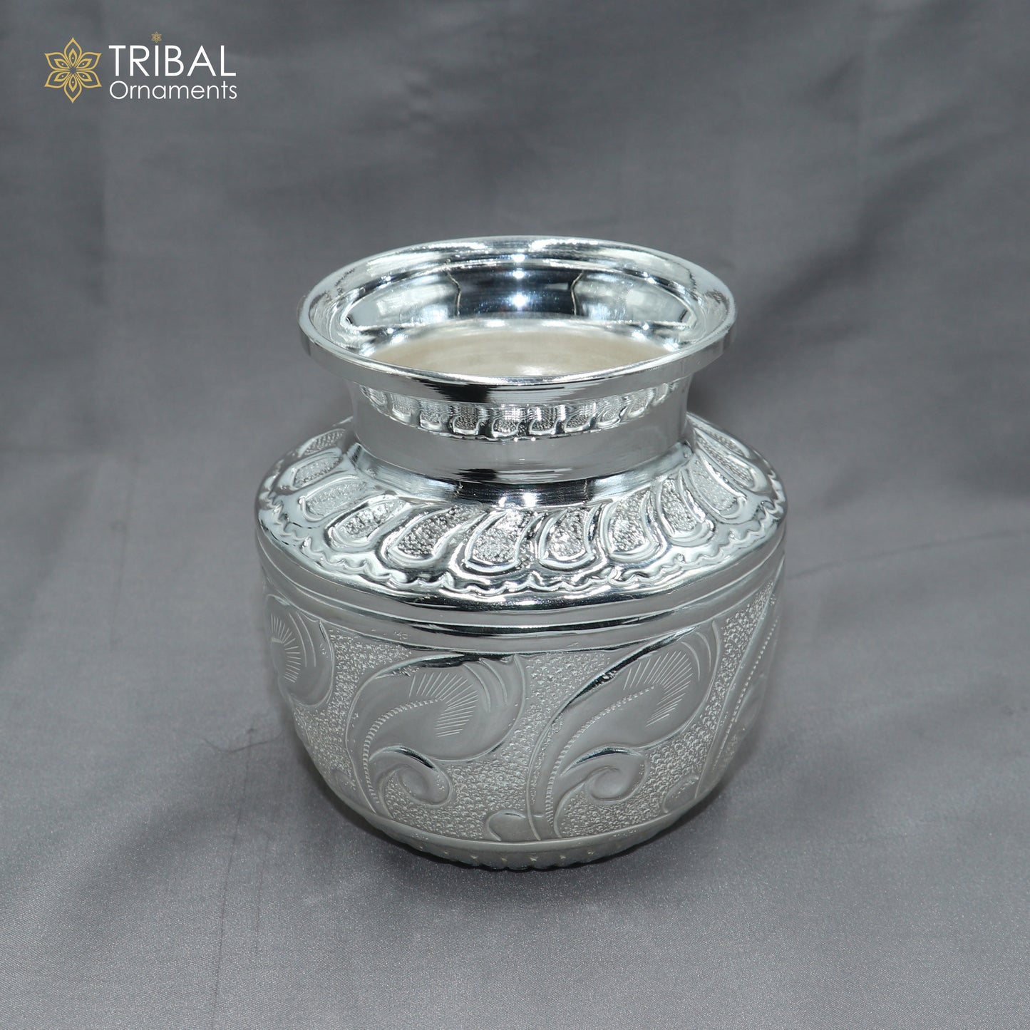 925sterling silver handmade Kalash or pot, unique special silver puja article, water or milk shiva kalash pot india so1064 - TRIBAL ORNAMENTS